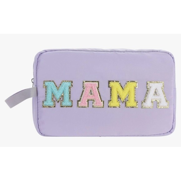 Haibolan Handbags - MAMA Chenille Letter Cosmetic Bag | Travel Makeup Pouch